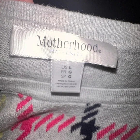 LARGE MATERNITY Plaid Patterned Gray Sweater. MUST BE BUNDLED - Picture 2 of 8